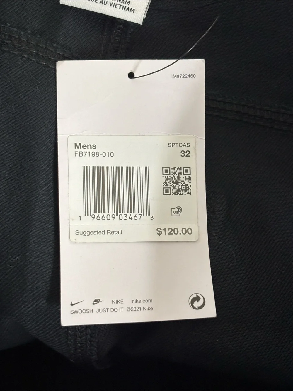 Nike Life Carpenter Pants Jeans FB7198-010 Black size 36 X 31